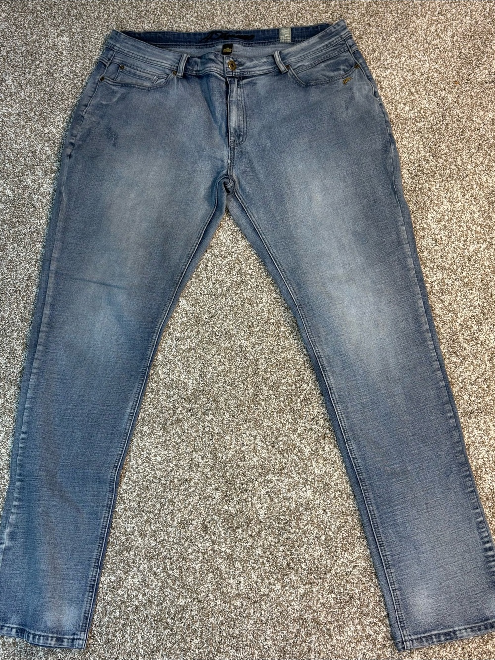 A. Tiziano Men’s Size 40x 33 Light Wash Stretch Straight Leg Jeans Urban Denim